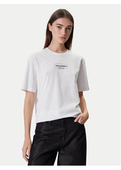Karl Lagerfeld Jeans T-Shirt A4W17003 Biały Relaxed Fit ze sklepu MODIVO w kategorii Bluzki damskie - zdjęcie 186272757