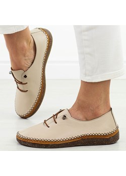 Beżowe skórzane półbuty damskie T.Sokolski K8205 - id: 30613 - marki T.Sokolski - 186273608 Beżowe skórzane półbuty damskie T.Sokolski K8205 ze sklepu suzana.pl w kategorii Półbuty damskie - zdjęcie 186273608