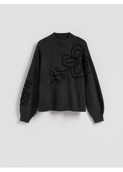 Reserved - Sweter oversize - ciemnoszary - id: 129HH-90M - marki Reserved - 186274227 Reserved - Sweter oversize - ciemnoszary ze sklepu Reserved w kategorii Swetry damskie - zdjęcie 186274227