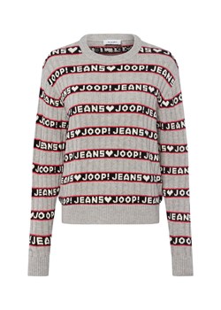 Joop Jeans Sweter damski z dzianiny Kobiety Bawełna jasny szary wzorzysty ze sklepu vangraaf w kategorii Swetry damskie - zdjęcie 186274495