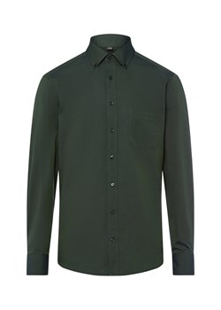 Nils Sundström Koszula męska Mężczyźni Regular Fit Bawełna oliwkowy jednolity ze sklepu vangraaf w kategorii Koszule męskie - zdjęcie 186274498