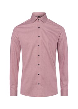 Finshley & Harding Męska koszula biznesowa Mężczyźni Modern Fit Bawełna bordowy w kratkę ze sklepu vangraaf w kategorii Koszule męskie - zdjęcie 186274507