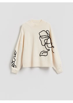 Reserved - Sweter oversize - kremowy ze sklepu Reserved w kategorii Swetry damskie - zdjęcie 186275295