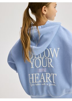 Reserved - Bluza oversize z haftem - niebieski ze sklepu Reserved w kategorii Bluzy dziewczęce - zdjęcie 186275429