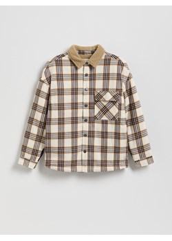 Reserved - Koszula oversize w kratę - beżowy - id: 524GO-08X - marki Reserved - 186275808 Reserved - Koszula oversize w kratę - beżowy ze sklepu Reserved w kategorii Koszule chłopięce - zdjęcie 186275808