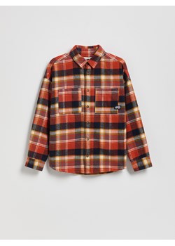 Reserved - Bawełniana koszula w kratę - pomarańczowy ze sklepu Reserved w kategorii Koszule chłopięce - zdjęcie 186281948