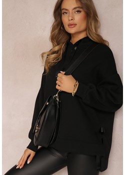 Czarna Bluza Oversize z Kapturem Liiza ze sklepu renee.pl w kategorii Bluzy damskie - zdjęcie 186283218