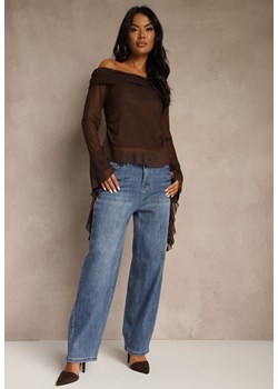 Niebieskie Jeansy o Kroju Balloon High Waist Analerie ze sklepu renee.pl w kategorii Jeansy damskie - zdjęcie 186285805