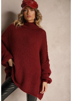 Bordowy Golf Oversize z Wełną z Opadającą Linią Ramion Lilirea ze sklepu renee.pl w kategorii Swetry damskie - zdjęcie 186287635