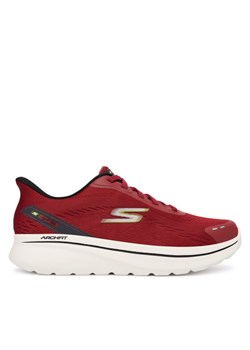 Sneakersy Skechers Go Walk Arch Fit N-Joy 217075 DKRD Bordowy ze sklepu eobuwie.pl w kategorii Buty sportowe męskie - zdjęcie 186290227