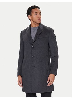 BOSS Płaszcz wełniany Hyde 50549187 Szary Slim Fit ze sklepu MODIVO w kategorii Płaszcze męskie - zdjęcie 186290889