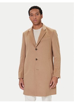 BOSS Płaszcz wełniany Hyde 50549187 Beżowy Slim Fit ze sklepu MODIVO w kategorii Płaszcze męskie - zdjęcie 186290986