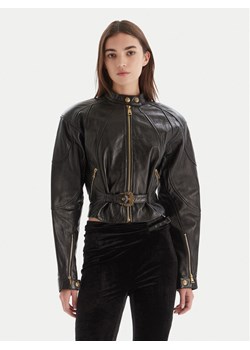 Versace Jeans Couture Kurtka skórzana 79HAVP03 CP021 Czarny Regular Fit ze sklepu MODIVO w kategorii Kurtki damskie - zdjęcie 186291027