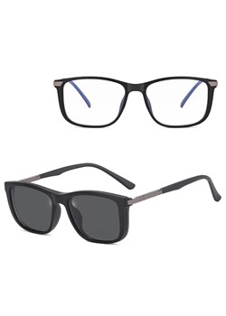 2w1 Okulary do komputera + nakładka przeciwsłoneczna na magnes Clip-On 25160A czarny mat ze sklepu Stylion w kategorii Okulary zerówki damskie - zdjęcie 186293155