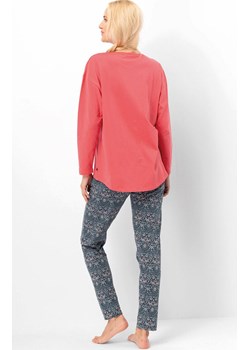 Długa piżama damska Etno LNS 703, Kolor granatowo-czerwony, Rozmiar S, Key ze sklepu Primodo w kategorii Piżamy damskie - zdjęcie 186295549