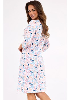 Bawełniana koszula nocna plus size 464/457 Hannah, Kolor biało-różowo-niebieski, Rozmiar 3XL, Cornette ze sklepu Intymna w kategorii Koszule nocne - zdjęcie 186296069