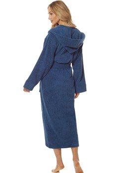 Długi szlafrok damski z kapturem granatowy 2102, Kolor granatowy, Rozmiar 2XL, L&L - id: 218583 - marki L&L - 186296205 Długi szlafrok damski z kapturem granatowy 2102, Kolor granatowy, Rozmiar 2XL, L&L ze sklepu Intymna w kategorii Szlafroki damskie - zdjęcie 186296205