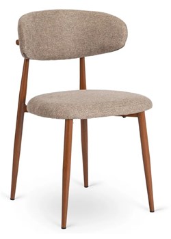 Beżowe retro krzesło na orzechowych nogach M8-K29 - id: 53097 - marki Elior - 186296347 Beżowe retro krzesło na orzechowych nogach M8-K29 ze sklepu Edinos.pl w kategorii Krzesła - zdjęcie 186296347