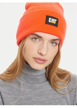 Czapka CAT Footwear Label Cuff 1090026 Pomarańczowy ze sklepu eobuwie.pl w kategorii Czapki zimowe męskie - zdjęcie 186296699