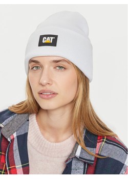 Czapka CAT Footwear Label Cuff 1090026 Biały ze sklepu eobuwie.pl w kategorii Czapki zimowe męskie - zdjęcie 186296716