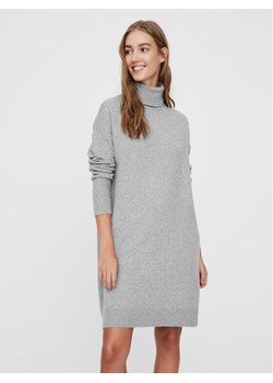 Vero Moda Sukienka dzianinowa 10199744 Szary Regular Fit ze sklepu MODIVO w kategorii Sukienki - zdjęcie 186297999