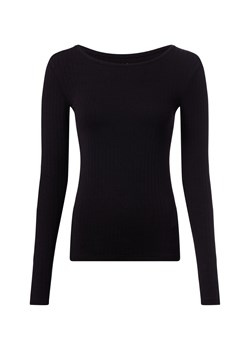 Marie Lund Damska koszulka z długim rękawem Kobiety wiskoza czarny jednolity ze sklepu vangraaf w kategorii Bluzki damskie - zdjęcie 186299555