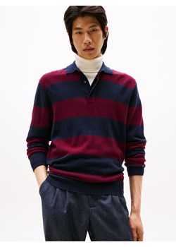 Tommy Hilfiger Męski wełniany sweter z zawartością kaszmiru Mężczyźni Wełna granatowy w paski ze sklepu vangraaf w kategorii Swetry męskie - zdjęcie 186299568