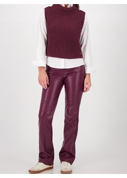 Monari Sweter damski Kobiety dzianina grubo tkana bordowy jednolity ze sklepu vangraaf w kategorii Kamizelki damskie - zdjęcie 186299577