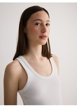 Reserved - Bawełniany top halter - biały ze sklepu Reserved w kategorii Bluzki damskie - zdjęcie 186302686