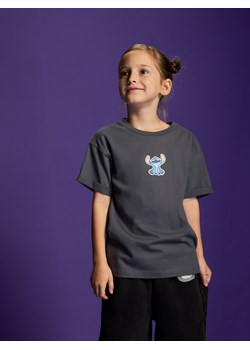 Reserved - T-shirt ze świecącym nadrukiem - ciemnoszary ze sklepu Reserved w kategorii Bluzki dziewczęce - zdjęcie 186302805