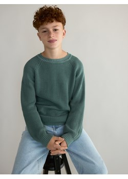 Reserved - Bawełniany sweter - morski - id: 836BE-67X - marki Reserved - 186303068 Reserved - Bawełniany sweter - morski ze sklepu Reserved w kategorii Bluzy chłopięce - zdjęcie 186303068