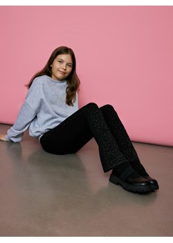 Reserved - Bawełniane legginsy z aplikacją - czarny ze sklepu Reserved w kategorii Spodnie dziewczęce - zdjęcie 186303119