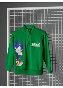 Sinsay - Bawełniana bluza ze stójką Sonic the Hedgehog - zielony ze sklepu Sinsay w kategorii Bluzy chłopięce - zdjęcie 186303995