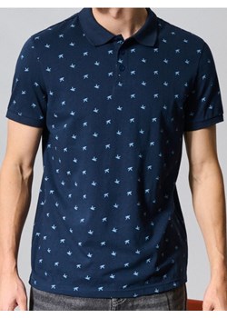 Sinsay - Koszulka polo ze wzorem - granatowy ze sklepu Sinsay w kategorii T-shirty męskie - zdjęcie 186304115