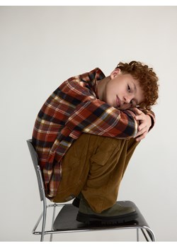 Reserved - Bawełniana koszula w kratę - pomarańczowy ze sklepu Reserved w kategorii Koszule chłopięce - zdjęcie 186305236