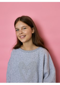 Reserved - Bluza z aplikacją - jasnoszary ze sklepu Reserved w kategorii Bluzy dziewczęce - zdjęcie 186305275