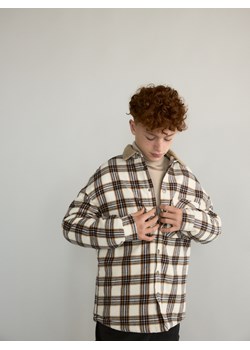Reserved - Koszula oversize w kratę - beżowy ze sklepu Reserved w kategorii Koszule chłopięce - zdjęcie 186305347
