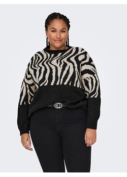 ONLY Carmakoma Sweter w kolorze czarno-kremowym ze sklepu Limango Polska w kategorii Swetry damskie - zdjęcie 186309405