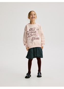 Reserved - Bluza z napisem - pastelowy róż ze sklepu Reserved w kategorii Bluzy dziewczęce - zdjęcie 186314835