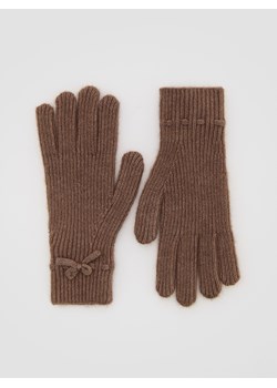 Reserved - Rękawiczki z kokardkami - brązowy ze sklepu Reserved w kategorii Rękawiczki damskie - zdjęcie 186315185