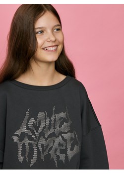 Reserved - Bluza z aplikacją - ciemnoszary - id: 281FA-90X - marki Reserved - 186316288 Reserved - Bluza z aplikacją - ciemnoszary ze sklepu Reserved w kategorii Bluzy dziewczęce - zdjęcie 186316288