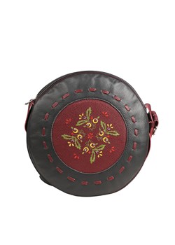 czarno bordowa torebka skórzana na ramię ze sklepu Słoń Torbalski w kategorii Listonoszki - zdjęcie 186319618