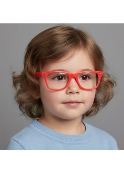 Okulary dziecięce zerówki prostokątne oprawki korekcyjne PK10A czerwony ze sklepu Stylion w kategorii Akcesoria dziecięce - zdjęcie 186319765