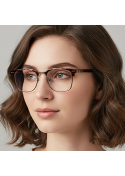 Oprawki korekcyjne zerówki okulary półramki 886F panterkowo-grafitowe - id: 8086 - marki Sunoptic - 186319779 Oprawki korekcyjne zerówki okulary półramki 886F panterkowo-grafitowe ze sklepu Stylion w kategorii Okulary korekcyjne męskie - zdjęcie 186319779