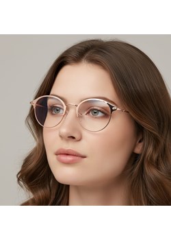 Oprawki korekcyjne Stalowe zerówki okulary pełne okrągłe FLEX MM605C złote ze sklepu Stylion w kategorii Okulary korekcyjne męskie - zdjęcie 186319786