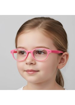 Okulary dziecięce zerówki owalne oprawki korekcyjne PK14B różowe ze sklepu Stylion w kategorii Akcesoria dziecięce - zdjęcie 186319787