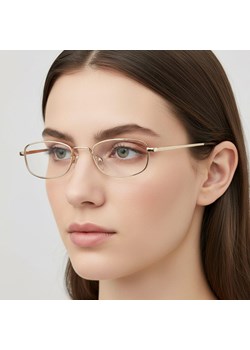 Oprawki korekcyjne zerówki okulary metalowe z uchwytem 784 złote ze sklepu Stylion w kategorii Okulary przeciwsłoneczne damskie - zdjęcie 186319796