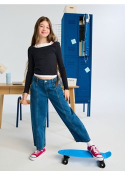 Sinsay - Jeansy wide leg - indigo jeans - id: 874ET-57J - marki Sinsay - 186321007 Sinsay - Jeansy wide leg - indigo jeans ze sklepu Sinsay w kategorii Spodnie dziewczęce - zdjęcie 186321007