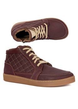 Buty damskie zimowe barefoot skórzane Z-B05 bordowe ze sklepu butyolivier w kategorii Botki - zdjęcie 186321356