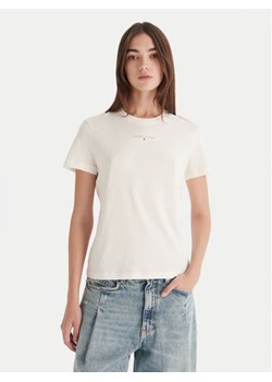 Tommy Jeans T-Shirt Linear DW0DW21964 Écru Regular Fit ze sklepu MODIVO w kategorii Bluzki damskie - zdjęcie 186323046